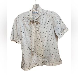 Alfred Dunner Cream Blouse with Red Accents